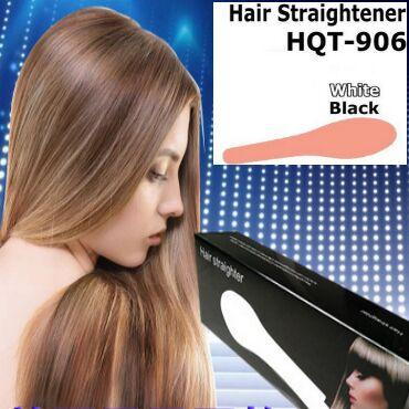 2016 HOT Hair Straightener Flat Iron HQT-906 Hair iron Straightening Brush Hair Styling Tool comb With LCD WHITE PINK US EU UK AU