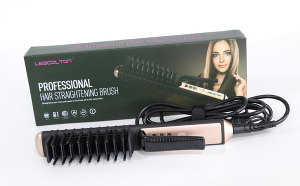 2018 brand lescolton hair straightener Electric Hair Straightener Comb Hot Iron Brush Auto Fast Hair Massager Tool hairs straightener