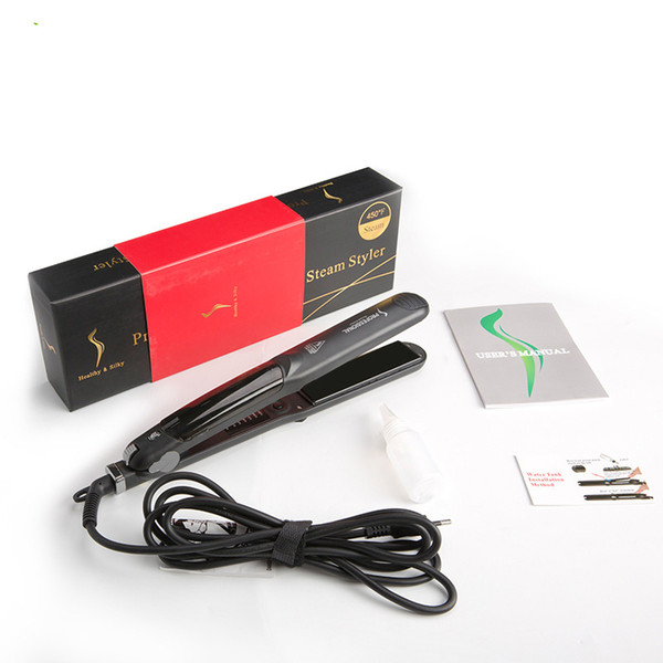 Hair Straightener Professional Hair Salon Steam Styler Flat Ceramics Organosilicon Hair Straightening Irons With Gift Box