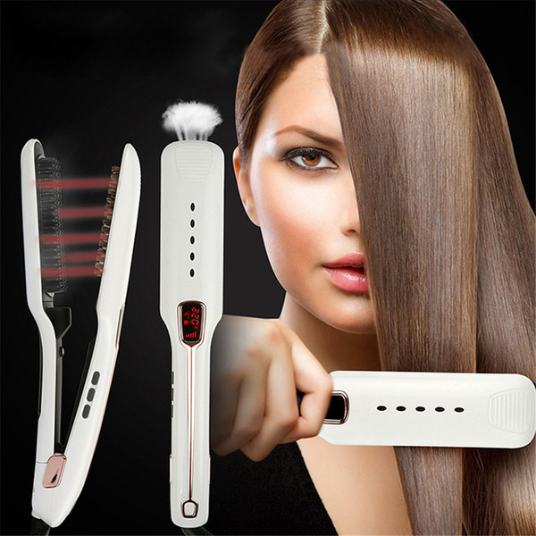 Professional Personalized Steampod Hair Straightening Flat Iron Fast Hair Styling Tools Infrared Steam Straightener Brush