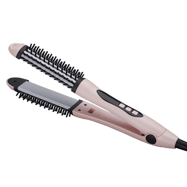 Professional Dual-Use Straight Hair Comb 2-In-1 Hair Multi function straightening splint hair curling stick with comb