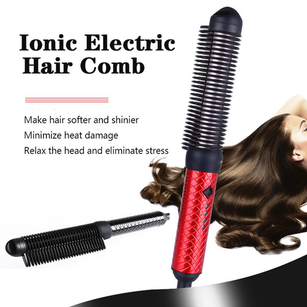 Magic Ionic Electric Hair Comb Straight Hair Curler Comb Negative Ion Comb Massage Scalp Portable Straightener Brush