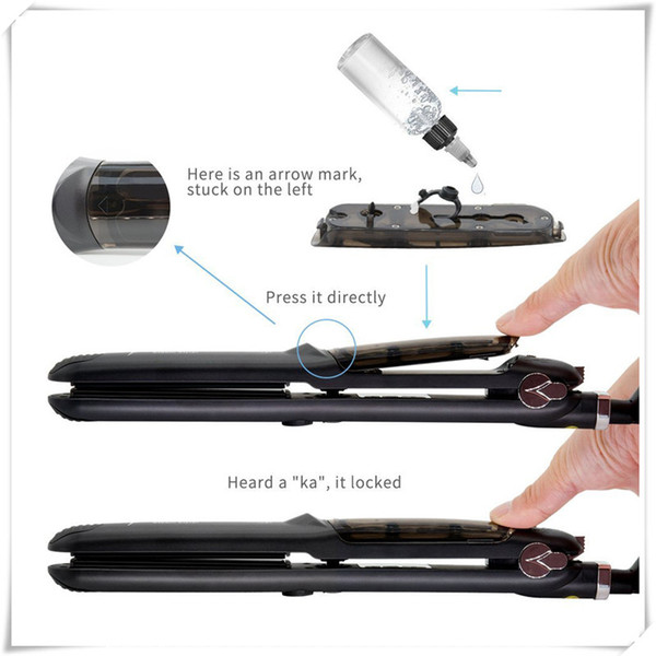 Hair Straighteners Professional Hair Salon Steam Styler Ceramics Organosilicon Hair Straightener Curler for Both Dry and Wet Healthy Silky