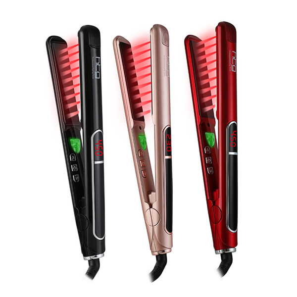 HTG Professional Flat Irons Hair Straighteners, Infrared Negative Ion Ionic 1 inch plate LCD Display 110 220v Dual Voltage