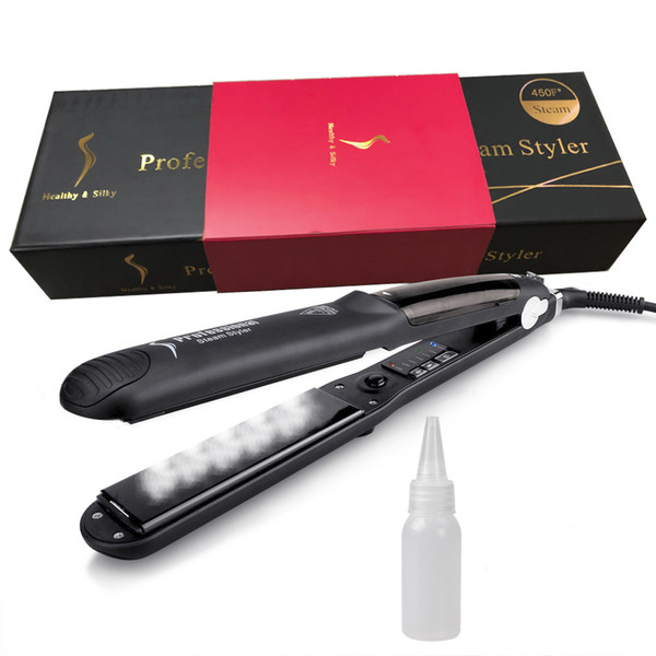 Professional Ceramic Steam Hair Straightener Fast Heating 450F Digitial Hair Flat Iron Ceramic Steam Hair Straightener Straightening Irons