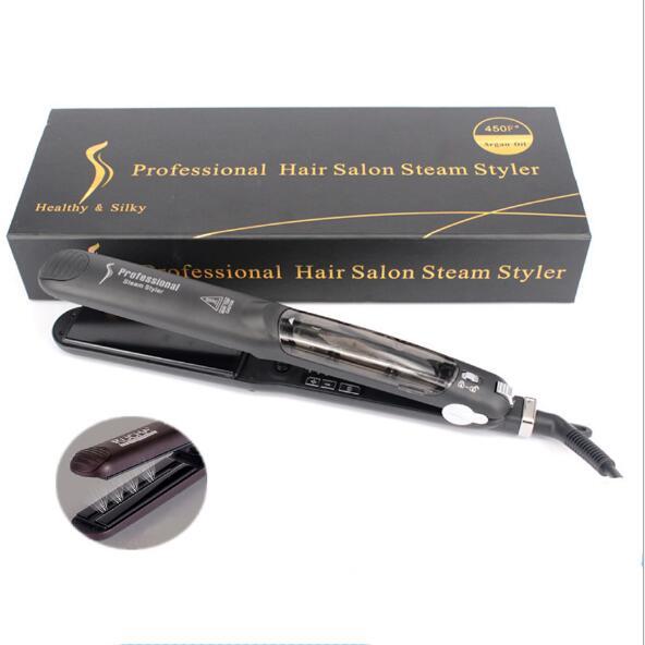 New Hair Straightener Professional Hair Salon Steam Styler Flat Ceramics Organosilicon Hair Straightening Irons Flat Iron