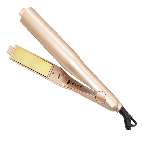 Hot sale Top quality 2 in 1 Hair curler Hair Straightener Titanium Gold Plate with High Quality US EU UK plug from opec