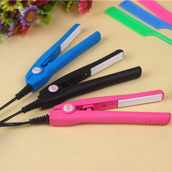 Mini Hair Straightener With Plug Converter Flat Ceramic Straight Hair Clip Curly Sticks Straightener Irons Professional Hair Styling Tools