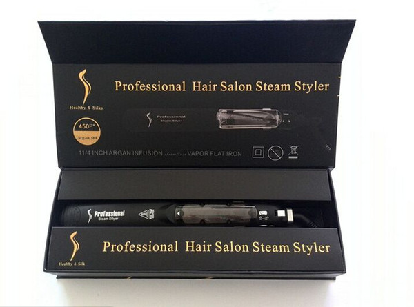 2017 New Original KangRoad Steam Hair Straighteners Professional Hair Iron Salon Steam Styler 2 in 1 Hair Straightening Irons Flat