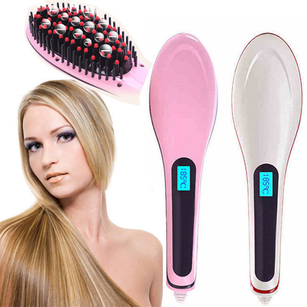 hair straightener LCD Electric Hair Straightener Comb Hot Iron Brush Auto Fast Hair Massager Tool hairs straightener