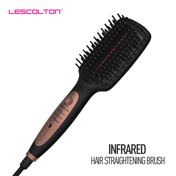 Lescoloton Ultrasonic Infrared Hair Care Iron Recovers The Damaged Hair brush Hair Treatment Styler Cold Iron Straightener comb