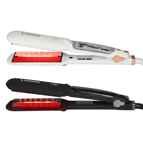 The world's first steam infrared styler hair straightener does not hurt hair straight wet and dryer straightener with color box package