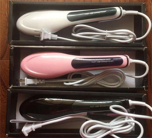 Brand hair straighteners iron ceramic hair straightener comb led display hair brush straighteners UK AU US EU plug with retail box wholesale