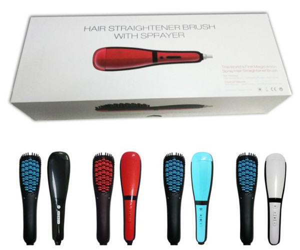 Antomatic LCD Hair Straightener Comb With Spray Massage PTC Heating 150W Hair Care Styling Irons Brush Tools