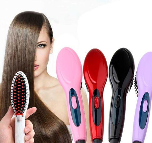 5 Colors Electric Hair Straightener Brush Hair Care Styling Comb Auto Massager Straightening Irons Quick Done Hair Iron Free Shipping