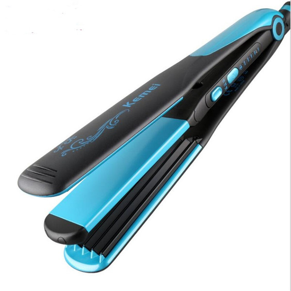 Electric 2 in 1 Flat Hair Straightener Iron Straighter Wand Ceramic Styler Corn Clamp Curler Salon Hairstyling Curling Styler