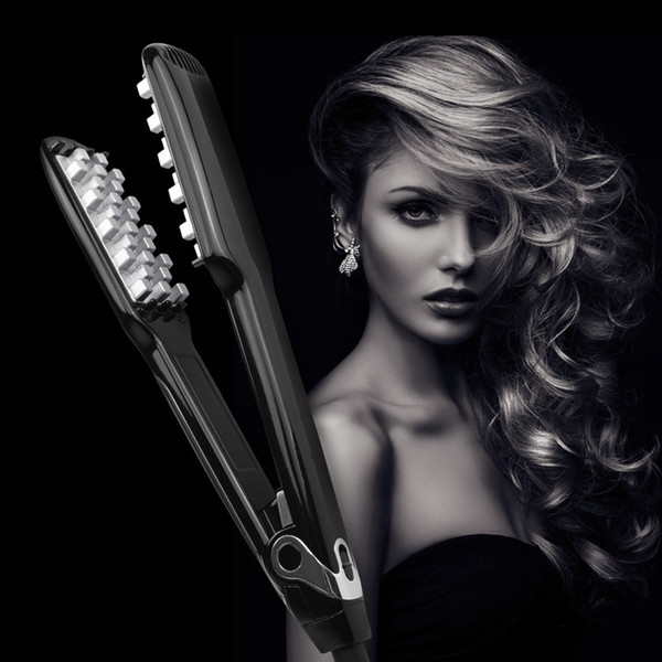 Volumizing Hair Iron Electric Fast Ceramic Hair Straightener Flat Iron Comb Portable Ceramic Straightening Irons Brush Volumizing Iron for