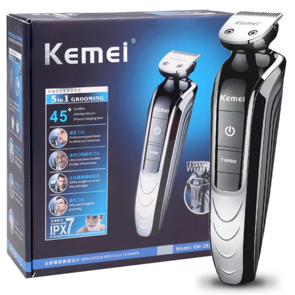 KEMEI 5 In 1 Professional Rechargeable Hair Trimmer Hair Clipper Shaver Razor Cordless Adjustable Hair Cutting Machine KM-1832