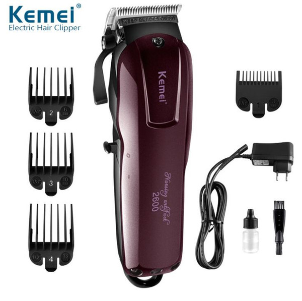 Electric Washable Hair Clipper Rechargeable Hair Trimmer Shaver Razor Cordless Adjustable Clipper Free Shipping KM-2600