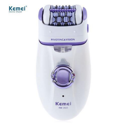 Kemei Epilator KM-2668 2 in 1 Women Hair Remover Electric Hair Trimmer Armpit Bikini Leg Lady Removal Epilator Body Care Shaver