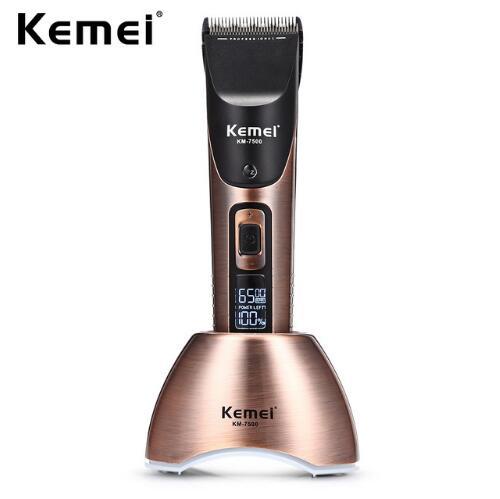 Professional Hair Clipper Adjustable Motor Speed Hair Trimmers Fine Tuning Rechargeable Hair Cutting Machine 2500mAh battery km-7500