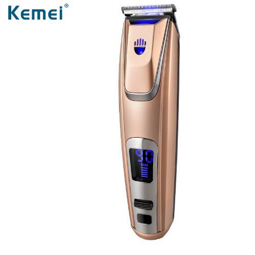 Kemei PG-102 LED Display Hair Clipper Lithium-ion Battery Hair Trimmer USB/Adapter Charge Beard Trimmer With Headlight 110-220V