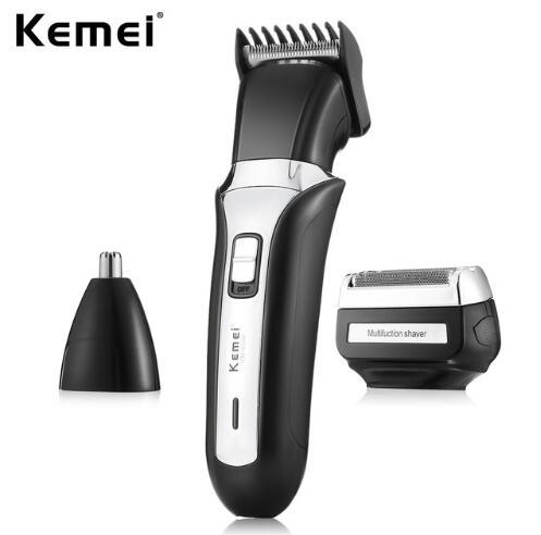 Kemei 3 In 1 Pro Rechargeable Electric Hair Trimmer Nose Beard Trimmer For Men Safe Face Care Hair Cutting Machine KM-6550