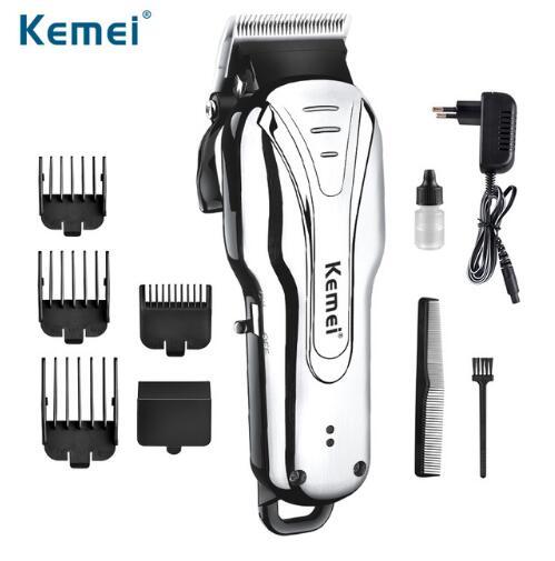 KM-1992 Powerful Electric Rechargeable Hair Clipper Low Noise Hair Trimmer With 3/6/10/13mm Limited Comb Wired Or Wireless Use