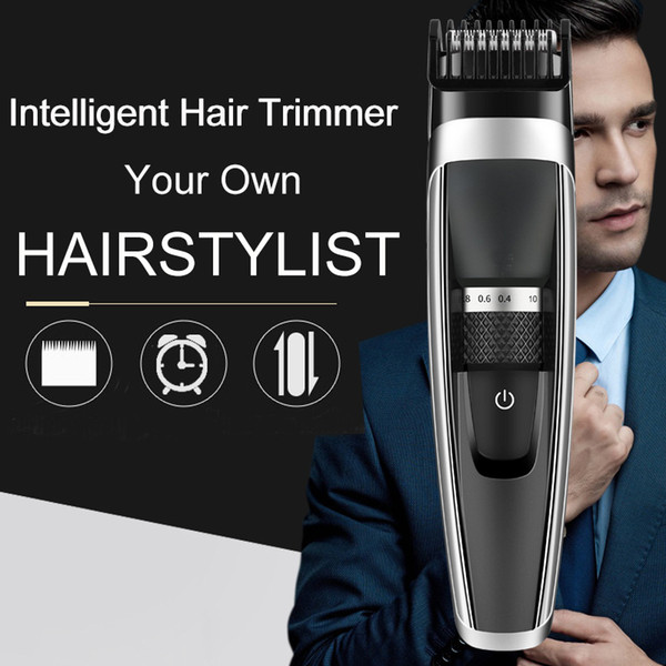 Professional Intelligent Electric Hair Trimmer Charging Powerful Hair Clipper Men's Haircut Adjustable Ceramic Blade For Home Public Hair