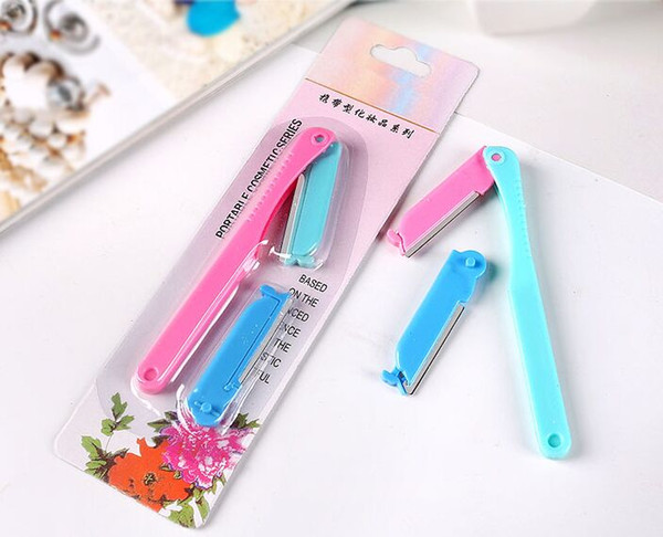 Makeup Sharp Plastic Stainless Steel hair blade Makeup knife Eyebrow Trimmer Scraper eyebrow knife shaping Shaver razor blade zzh