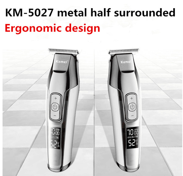 KEMEI KM-5027 Hair Clipper Electric Razor Men Carbon Steel Head Shaver Hair Trimmer High capacity Lithium battery plug or USB charged