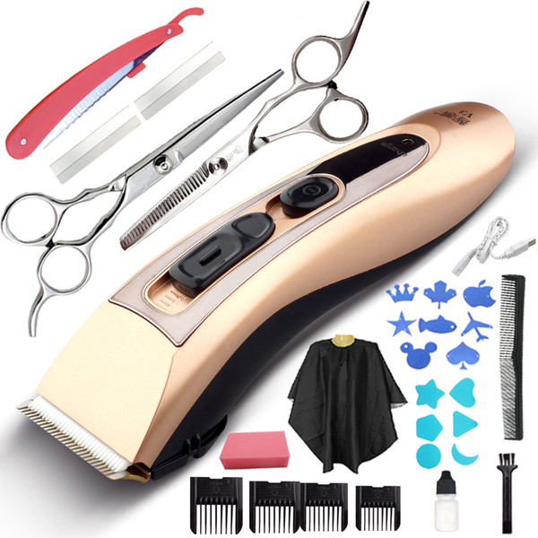 15pcs USB ELECTRIC HAIR CLIPPER TRIMMER CUTTER MACHINE KIT Available for both children and adults Family hairdressing suit