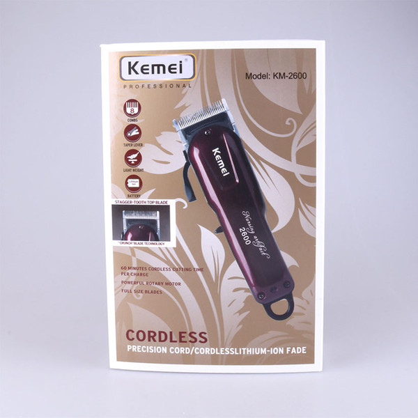 Kemei Hair Trimmer Professional Hair Clipper Barber Cutter Shaving Machine Hair Cutter Shaver EU Charging Dual-purpose KM-2600