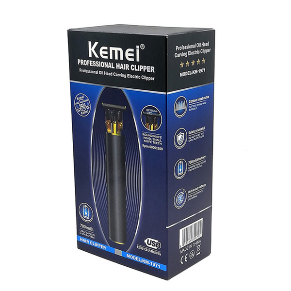 Kemei 1971 Pro Li T-Outliner Skeleton Heavy Hitter Cordless Trimmer Men 0mm Baldheaded Hair Clipper Finish Hair Cutting Machine
