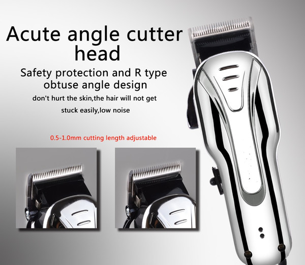 Electric Rechargeable Adult Hair Clipper Low Noise Precision Hair Trimmer With 3/6/10/13mm Comb Hairdressing Cutting Machine Salon Tool