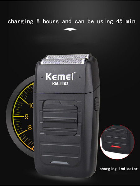 New Kemei KM-1102 Rechargeable Cordless Shaver for Men Twin Blade Reciprocating Beard Razor Face Care Multifunction Strong Trimmer tools