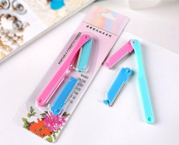 Makeup Sharp Plastic Stainless Steel hair blade Makeup knife Eyebrow Trimmer Scraper eyebrow knife shaping Shaver razor blade