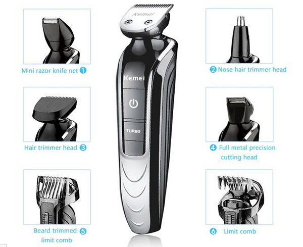 All-in-One Trimmer with 7 attachments Electric man grooming kit hair clipper trimer shaver beard nose rechargeable cutting haircut tool