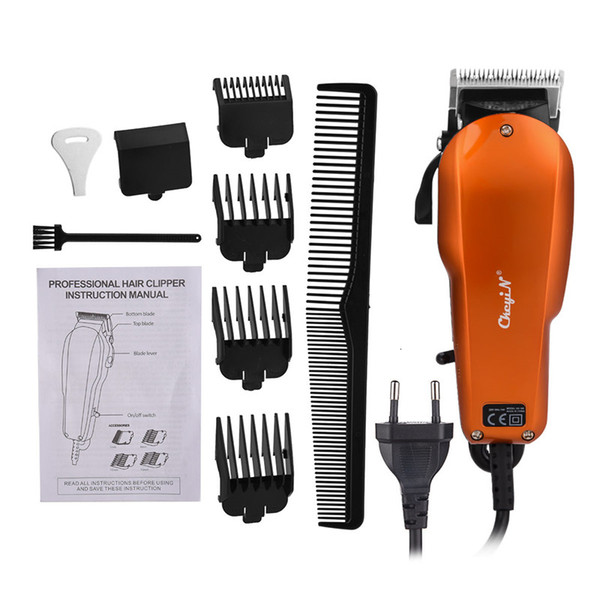 Ckeyin 220-240V Household Trimmer Professional Classic Haircut Corded Clipper for Men Cutting Machine with 4 Attachment Combs 40 T191019