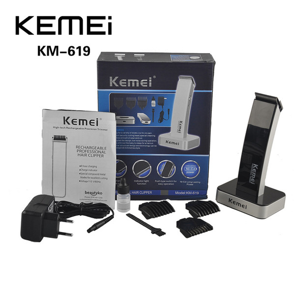 100% Original KEIMEI KM-619 Rechargeable Hair Cipper Electric Shaving Machine Razor Barber Cutting Beard Trimmer Haircut Set Cord(0604059)