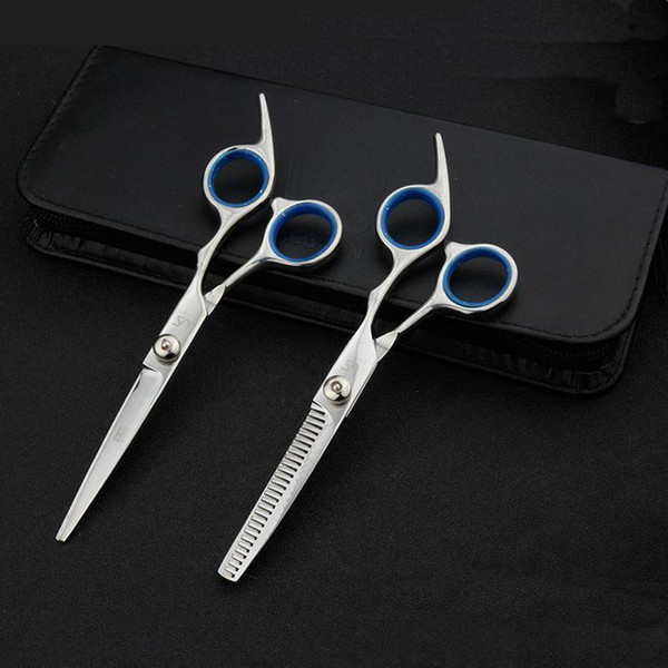 5pcs Hairdressing Tools 6.0 inch Barber Scissors Kits Hair Clipper Razor Combination Package Hair Styling Scissors Hair Cutting Tool