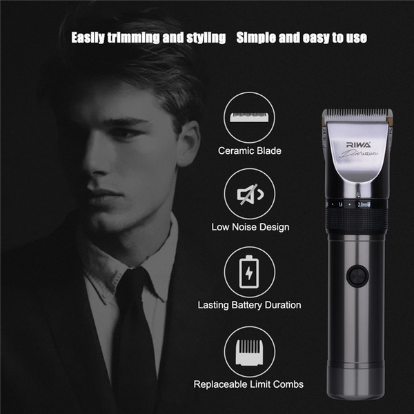 Quiet Hair Clipper Hair Cutting Machine Professional Hair Trimmers Lithium Battery Titanium Ceramic Blade Hairdresser