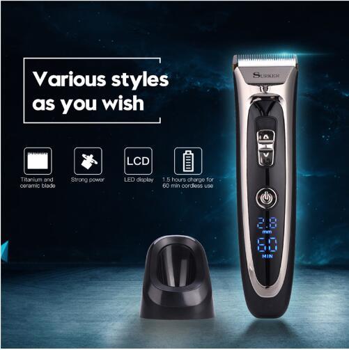 Professional Digital Hair Trimmer Rechargeable Electric Hair Clipper Men's Cordless Haircut Adjustable Ceramic Blade RFC-688B 49