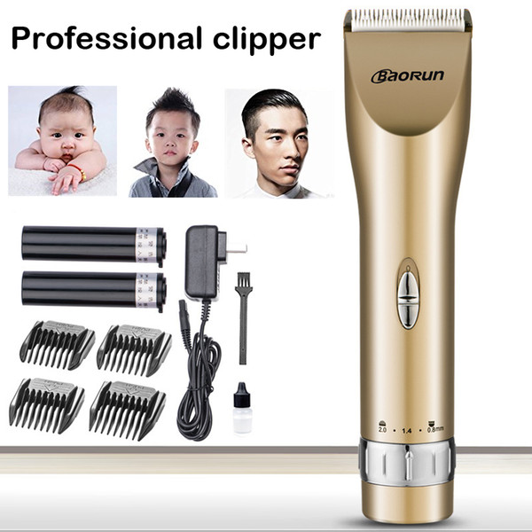 Baorun Titanium+Ceramic Blade Alternative Hair Clipper Set With 2 Batteries Elec Shaver For Barbers Children & Adult Buzz Cut 4 Color C30L