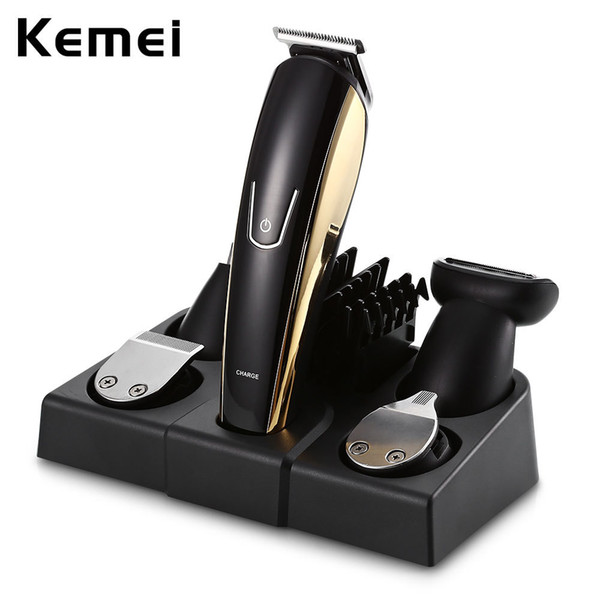 Kemei 5 in 1 Multifunctional Hair Trimmer Set Family Essential Rechargeable & Cordless Hair Clipper With Storage Base KM-526