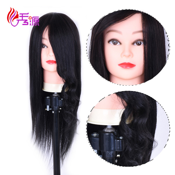 918 Type 14-18inch Natural Color Processional Training Head With Human Hair For Hairdressers Female Mannequin Head With Hair Can Be Curled