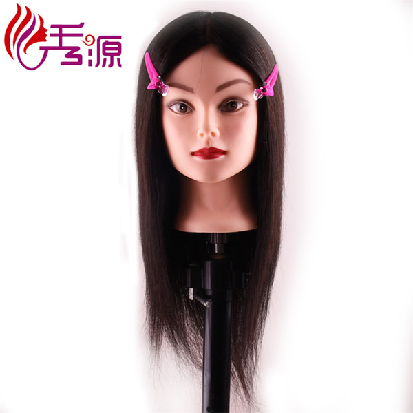 100% Real Human Hair Training Head Natural Color Can be Curled Head Hairdressing Mannequin Head With Human Hair Free Shipping