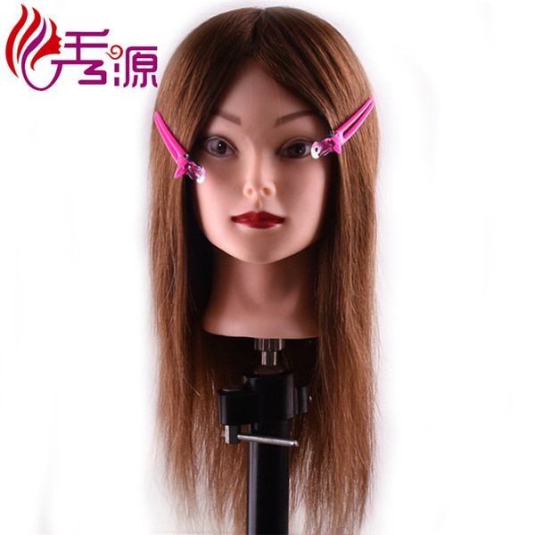 16inch Mannequin Head With Hair Training Hairdressing Heads Female Training Dolls With Natural Color Or Brown Color 100% Human Hair