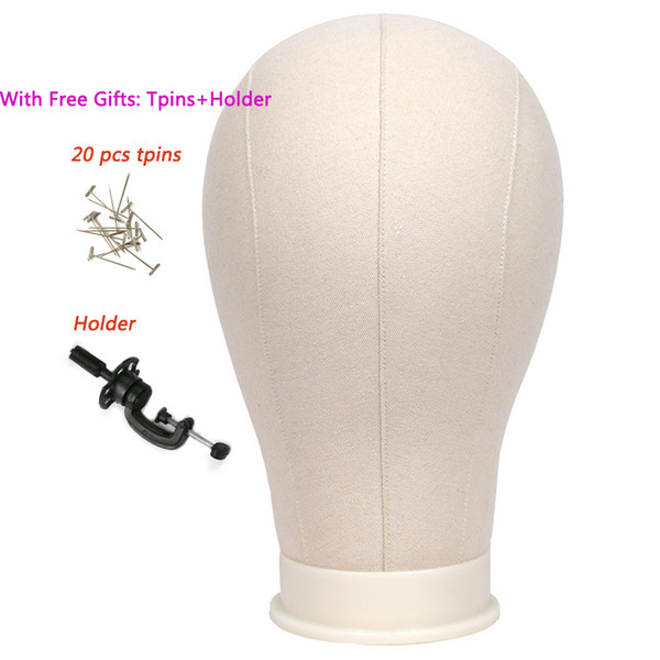 1 Piece White Color 21'' 22'' 23'' 24'' 25'' Mannequin Block Head with Stand Canvas Head For Wig Making Styling Display with Gift