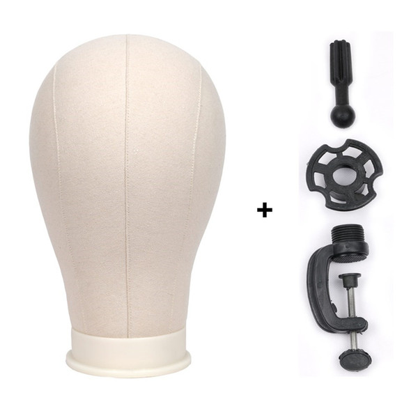 Professional Canvas Cork Mannequin Block Head for Wig Display Styling with Mount Hole and Premium Quality Wig Stand